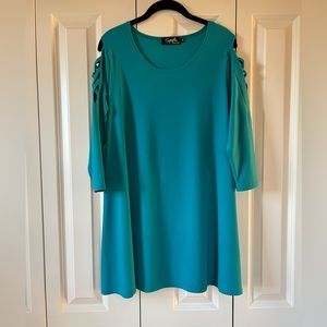 Sympli aqua blue tunic size 12 cold shoulder